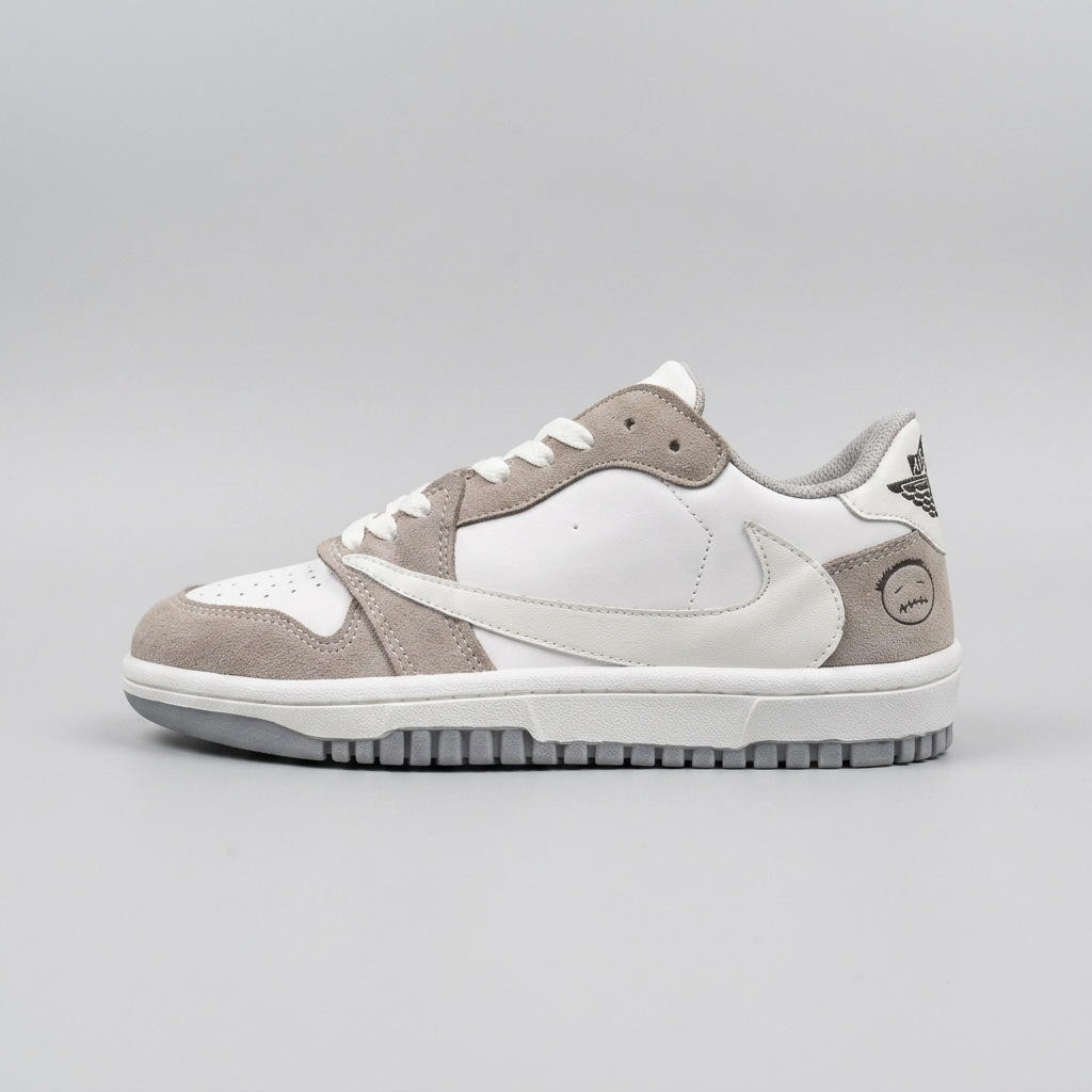 کتونی نایک ایر جردن 1 بدون ساق ترویس اسکات سفید طوسی  | Nike Air Jordan 1 Low Travis Scott | 41-44